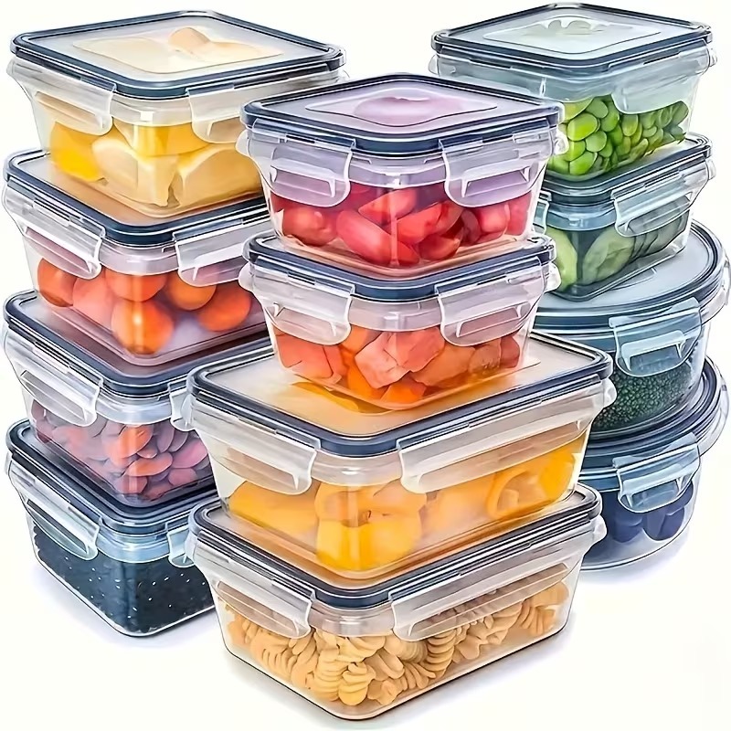 Food Storage Containers Set - Set di 4 Contenitori Trasparenti per