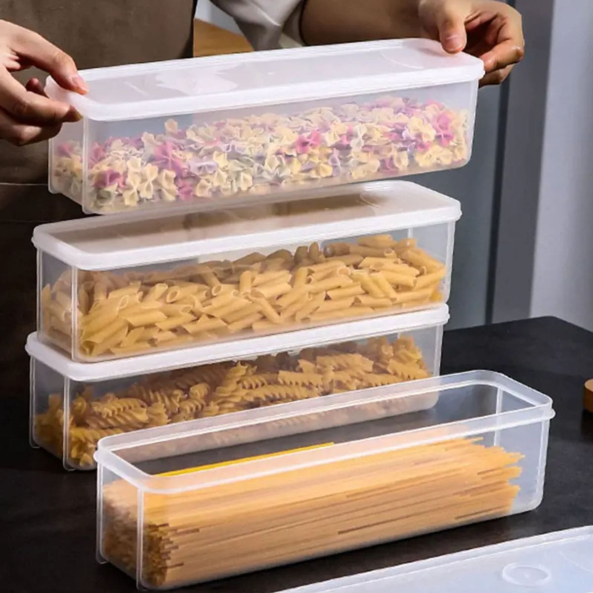 Food Storage Method - 1 scatola portaoggetti in plastica trasparente,